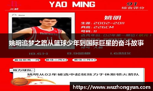 姚明追梦之路从篮球少年到国际巨星的奋斗故事